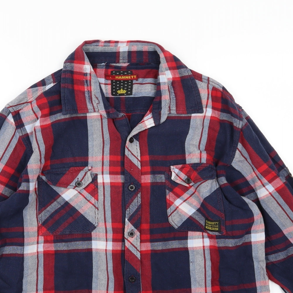 Hamnett Mens Multicoloured Check Woven  Button-Up Size L