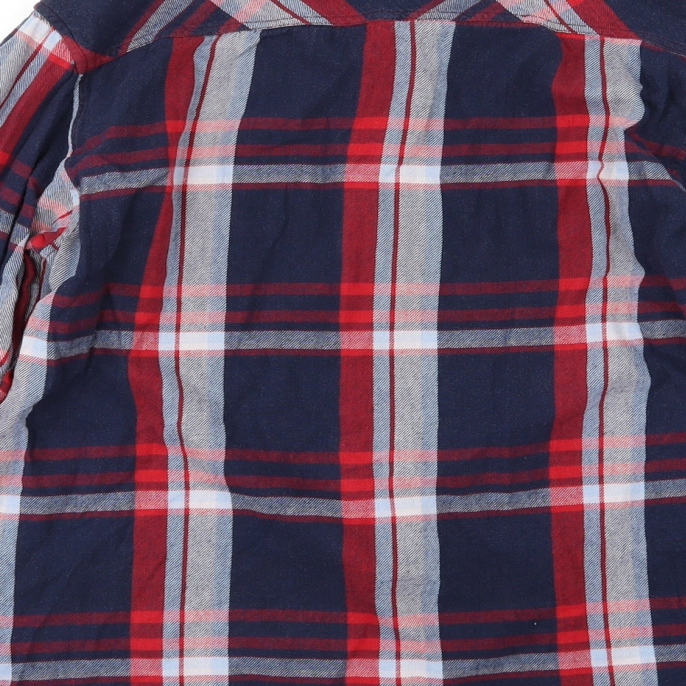 Hamnett Mens Multicoloured Check Woven  Button-Up Size L