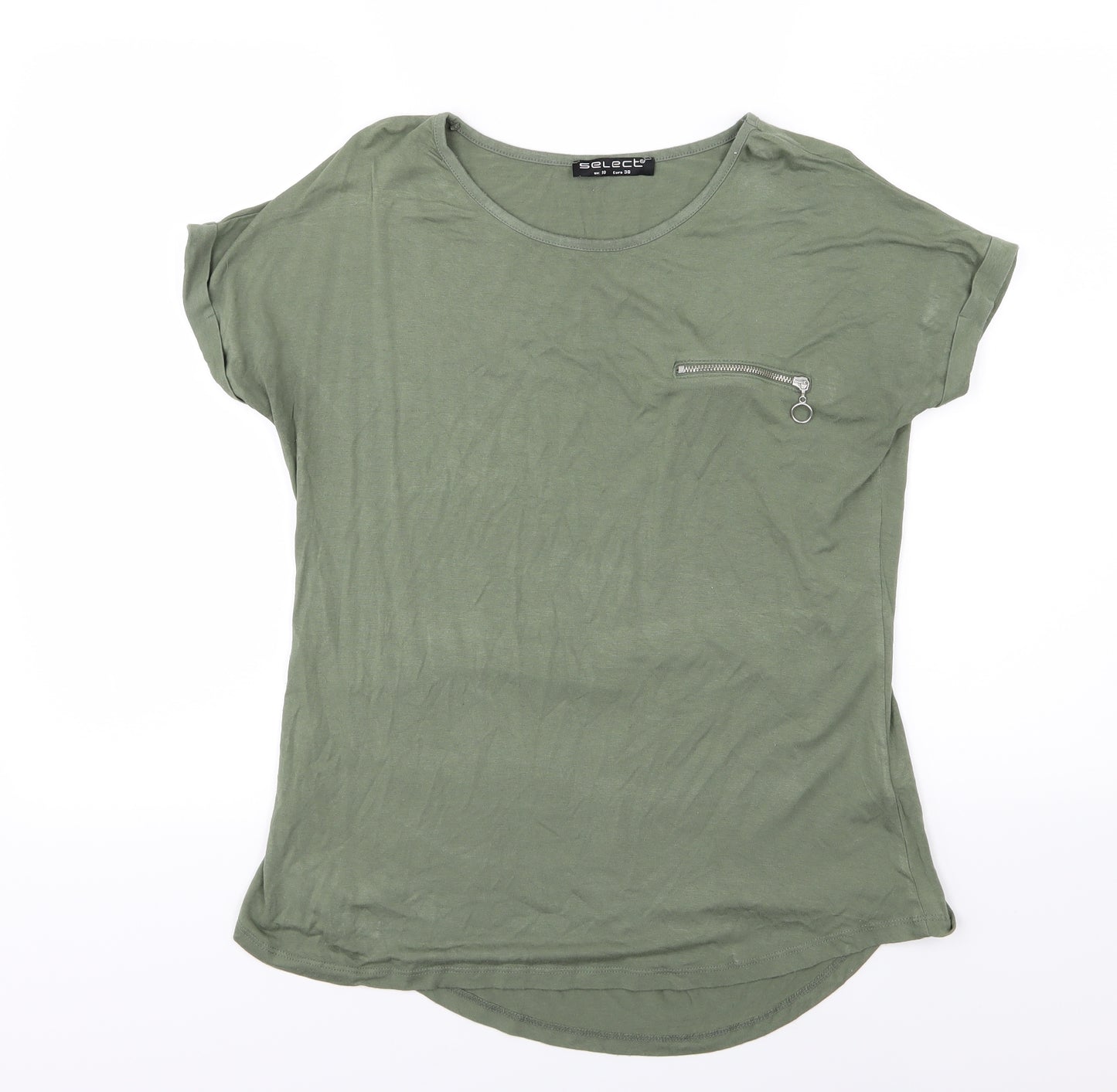 Select Womens Green  Jersey Basic T-Shirt Size 10