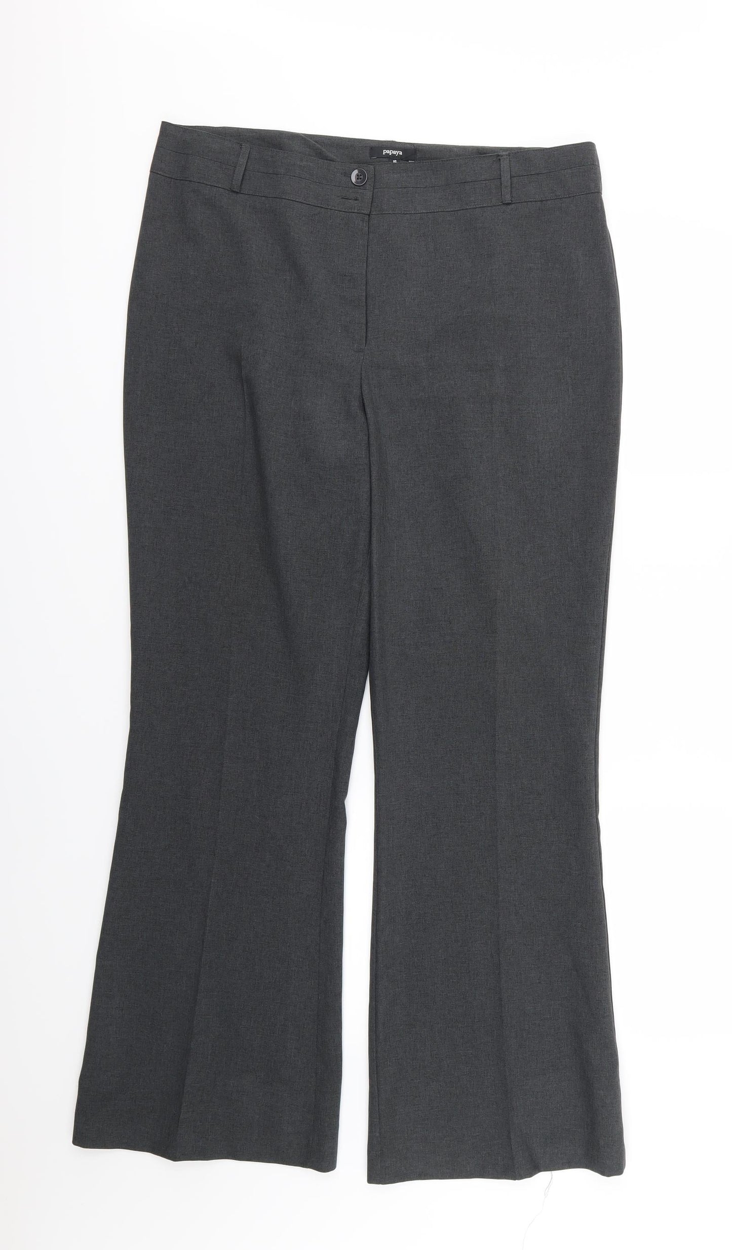 Papaya Womens Grey  Rayon Trousers  Size 16 L30 in