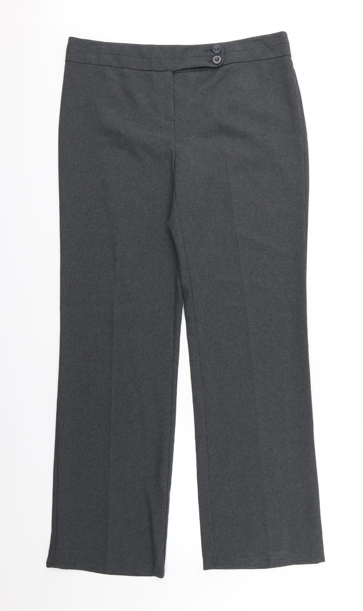 George Womens Grey  Rayon Trousers  Size 14 L32 in