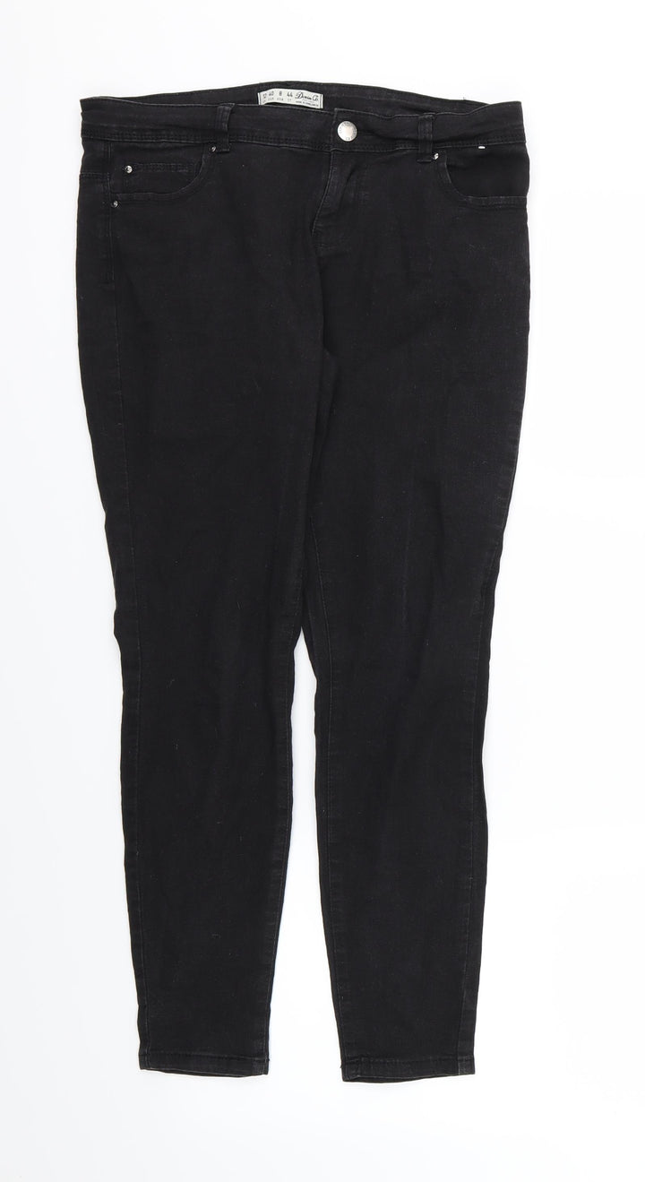 Denim & Co. Womens Black Denim Skinny Jeans Size 12 L27 in