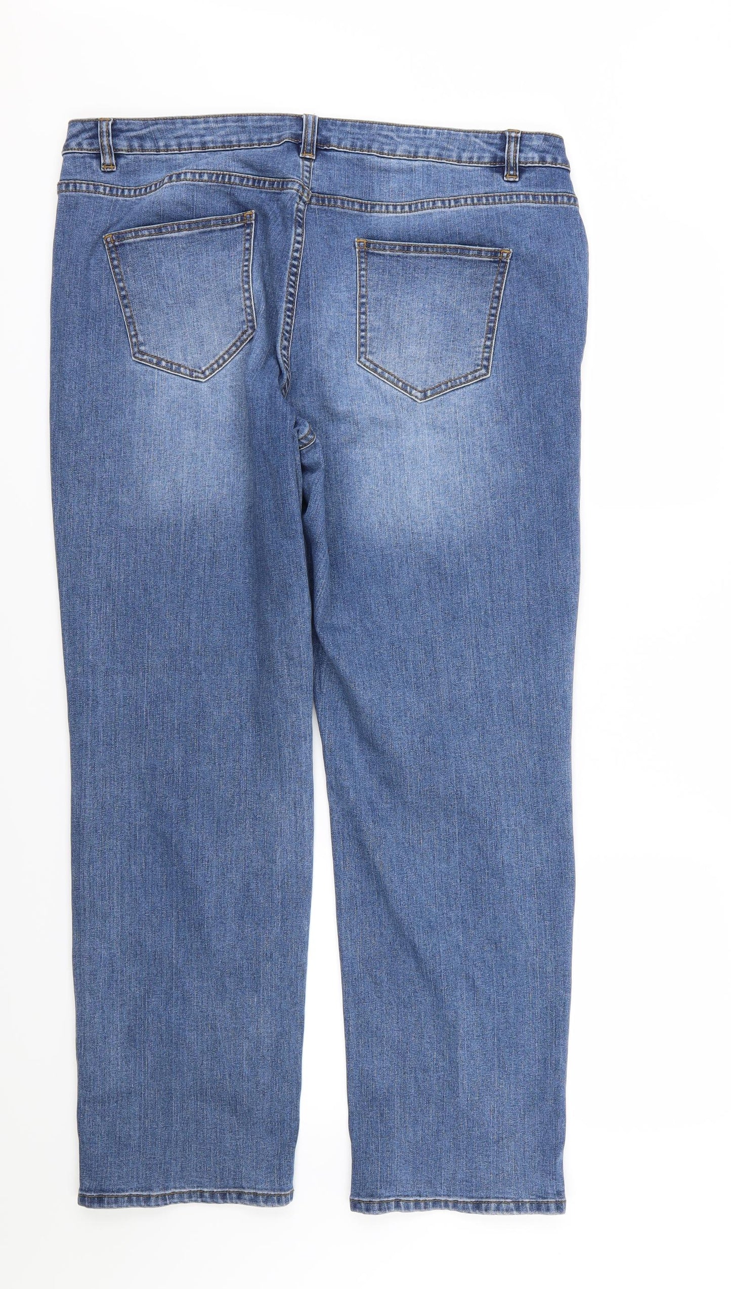 George Womens Blue  Denim Straight Jeans Size 16 L30 in