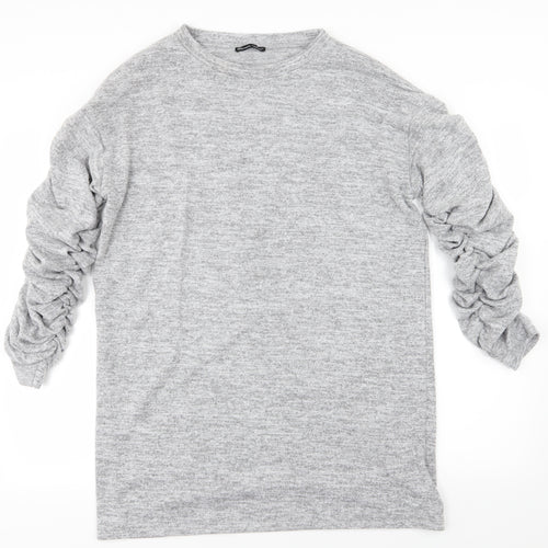 Zara Womens Grey  Jersey Pullover Jumper Size S
