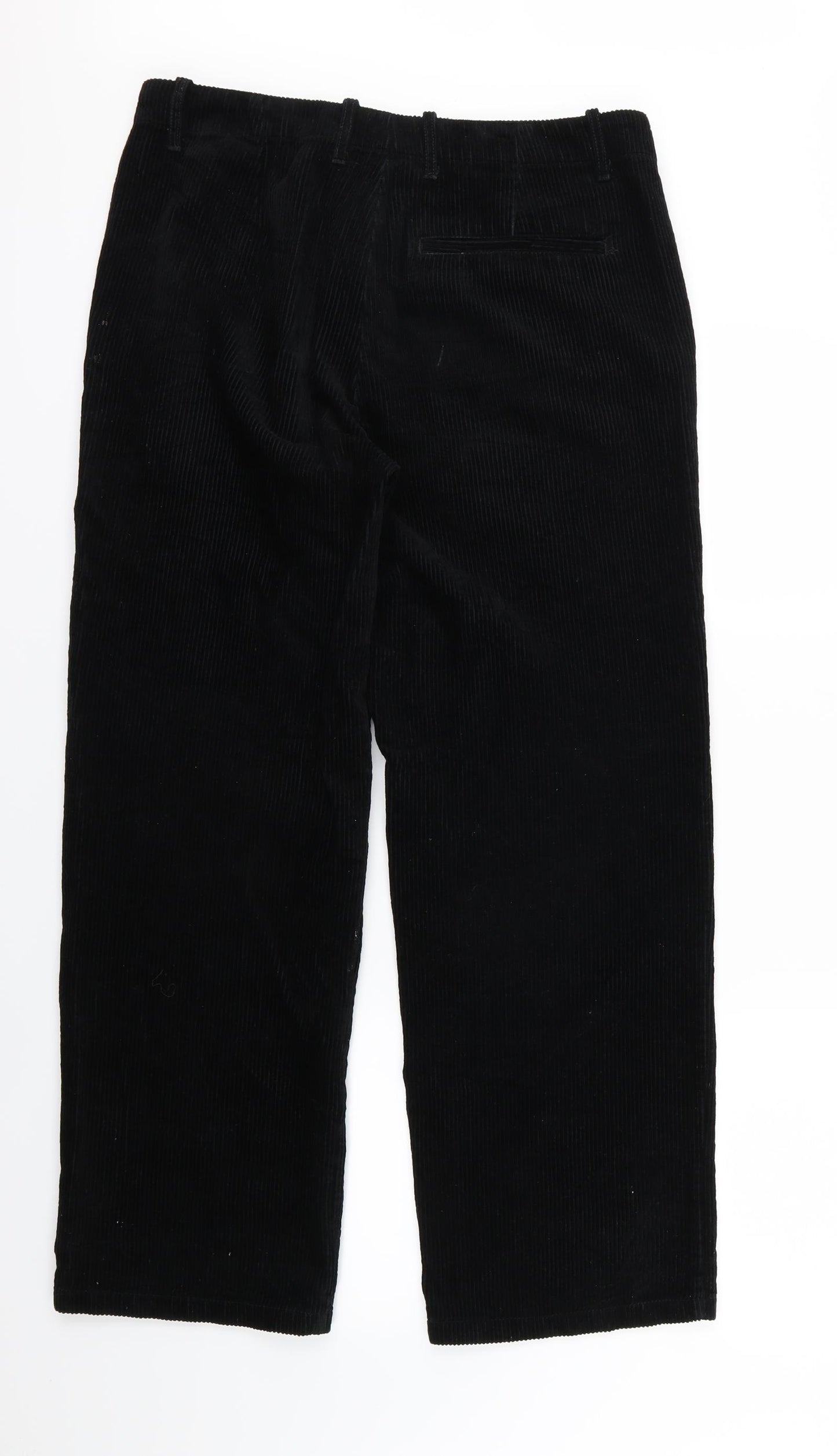 Topman Mens Black  Corduroy Trousers  Size 32 L32 in