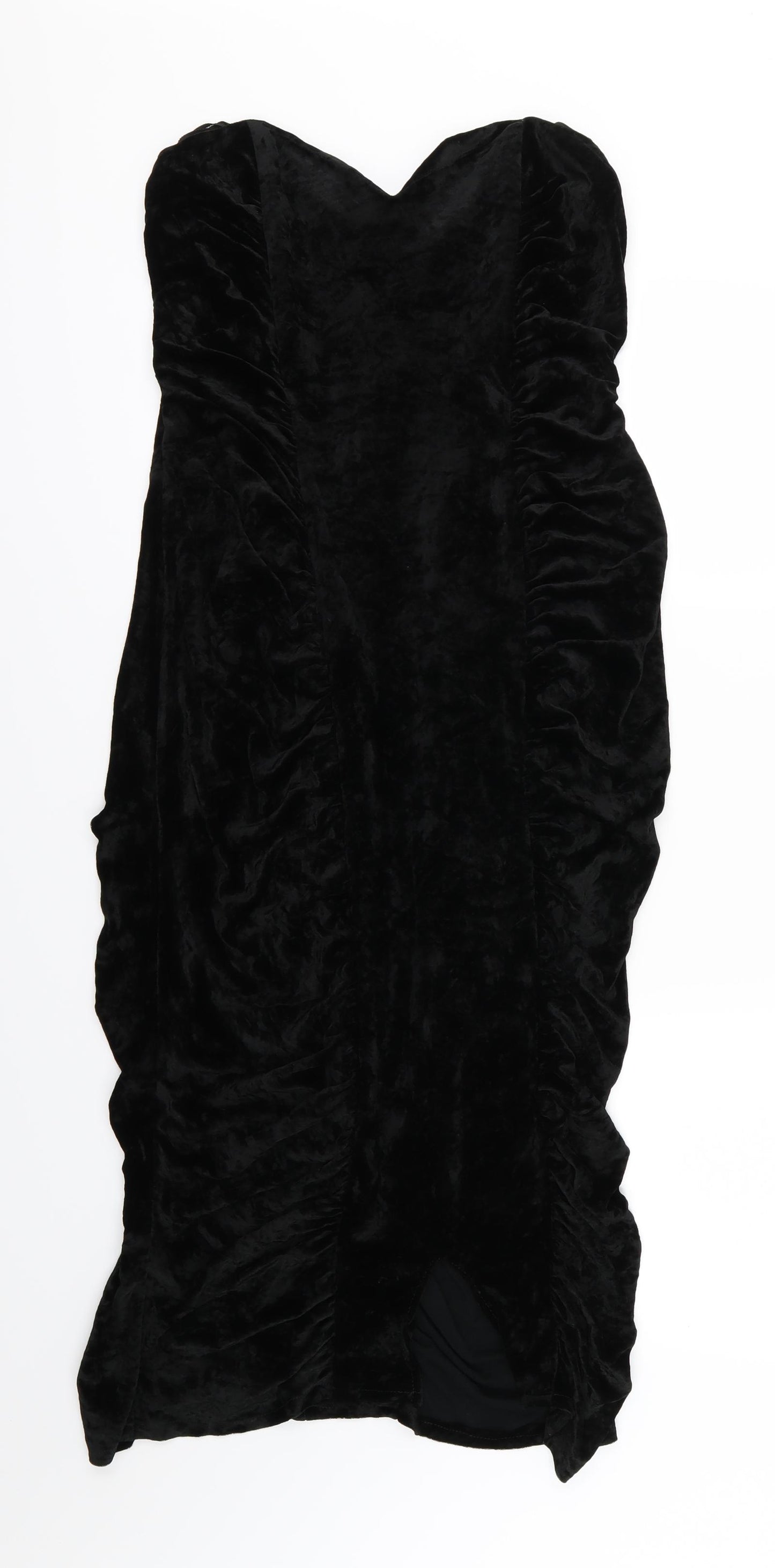 Preworn Womens Black  Velour Bodycon  Size 16