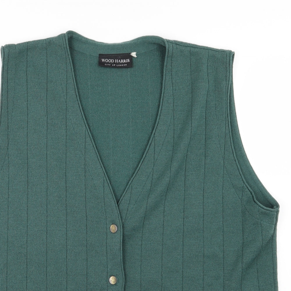 Wood harris Mens Green  Knit Cardigan Jumper Size L