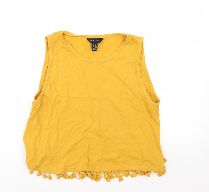 New Look Womens Yellow Jersey Basic Tank Size 12