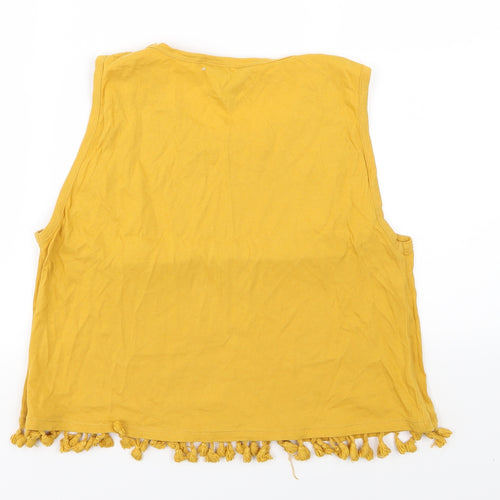 New Look Womens Yellow  Jersey Basic Tank Size 12