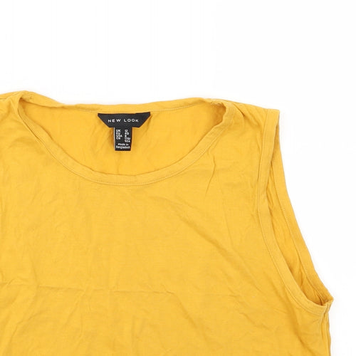New Look Womens Yellow  Jersey Basic Tank Size 12