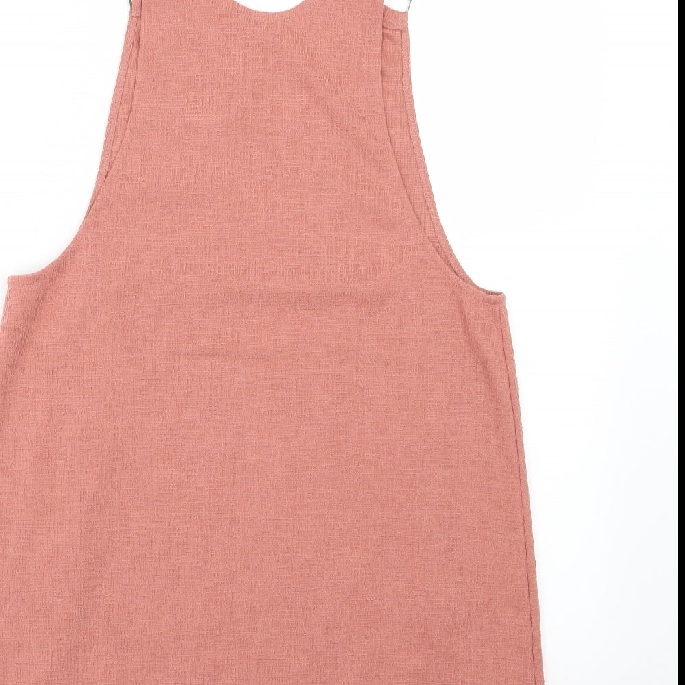 New Look Womens Pink   Pinafore/Dungaree Dress  Size 12