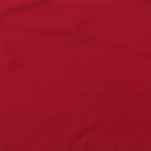 New Look Womens Red  Chiffon Cropped Blouse Size 8  - Burgundy