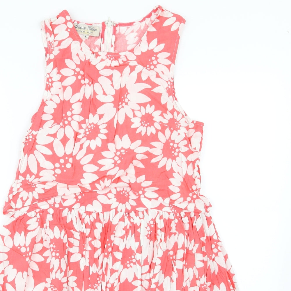 PARISIAN Womens Pink Floral  A-Line  Size 12