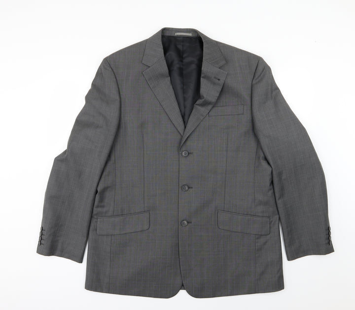 NEXT Mens Grey Striped Rayon Jacket Suit Jacket Size 44