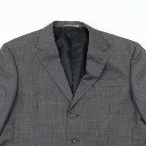NEXT Mens Grey Striped Rayon Jacket Suit Jacket Size 44