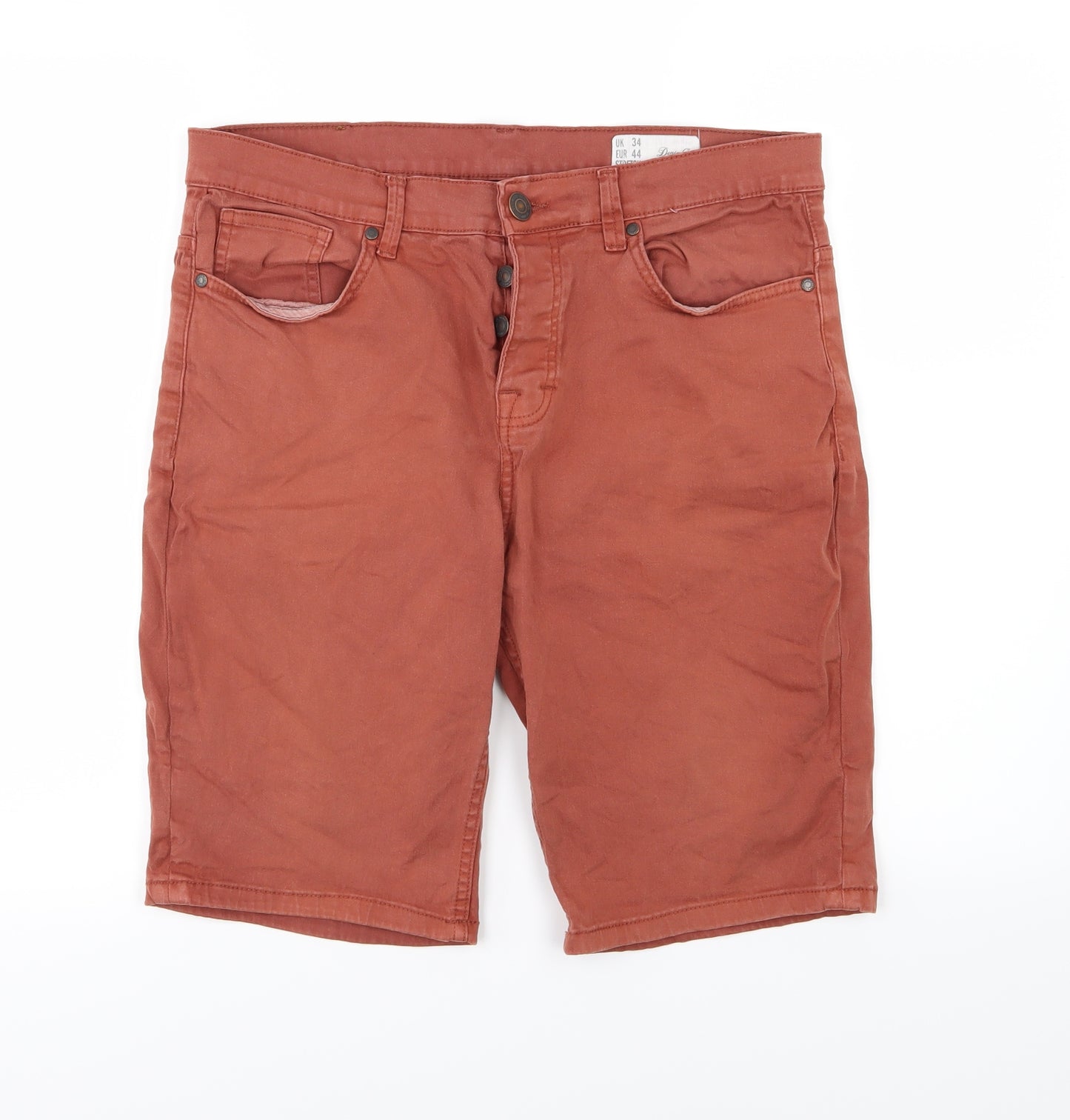 Denim & Co. Mens Brown  Denim Chino Shorts Size 34