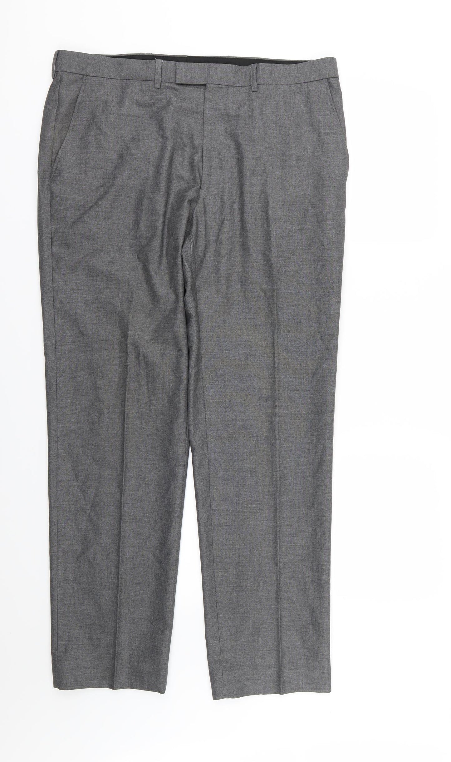 Marks and Spencer Mens Grey  Rayon Trousers  Size 36 L30 in