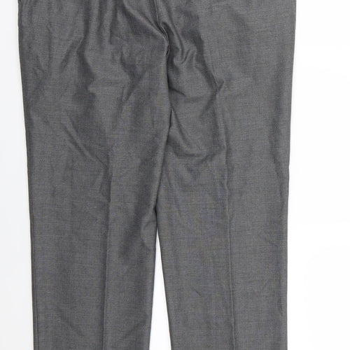 Marks and Spencer Mens Grey  Rayon Trousers  Size 36 L30 in