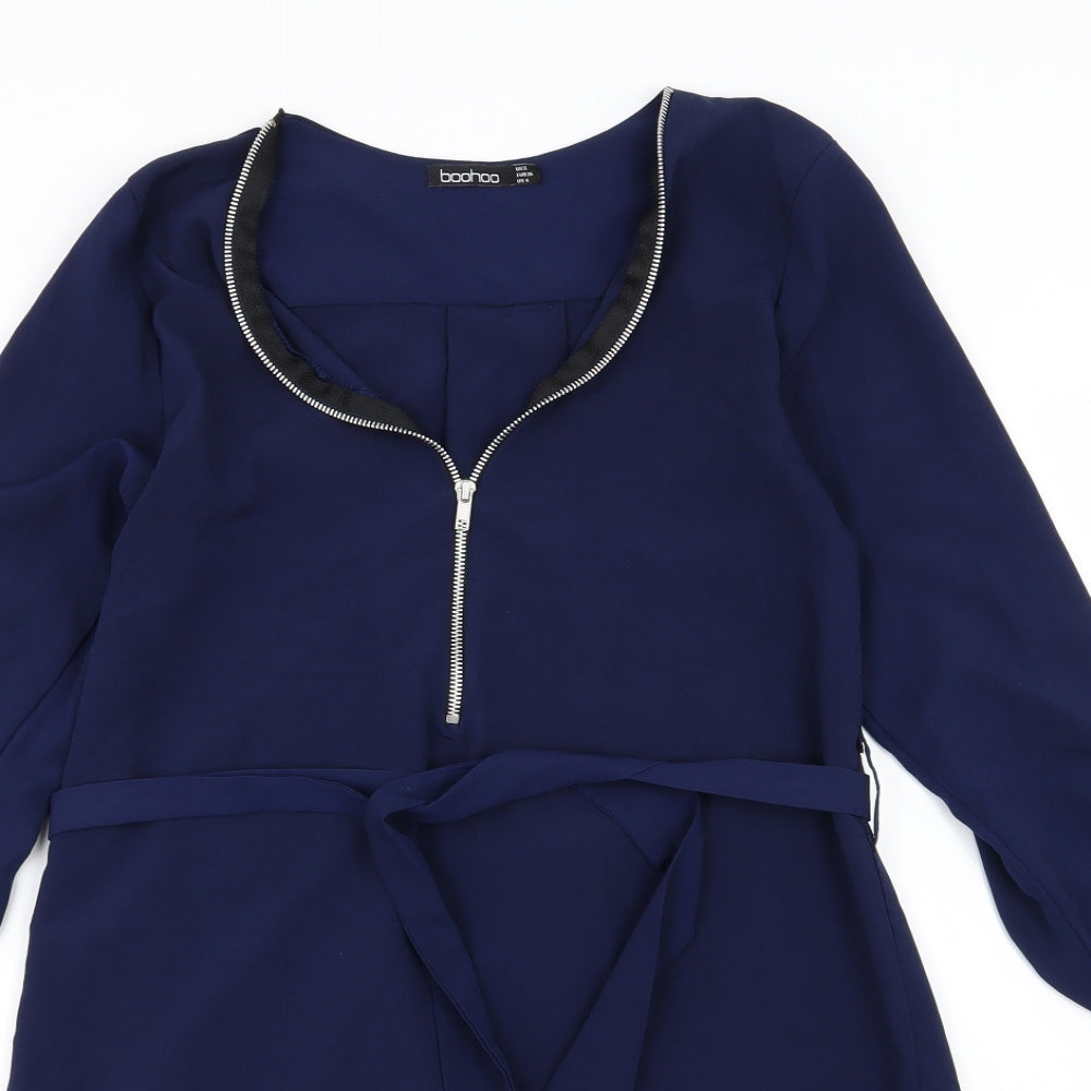 Boohoo Womens Blue  Chiffon T-Shirt Dress  Size 8