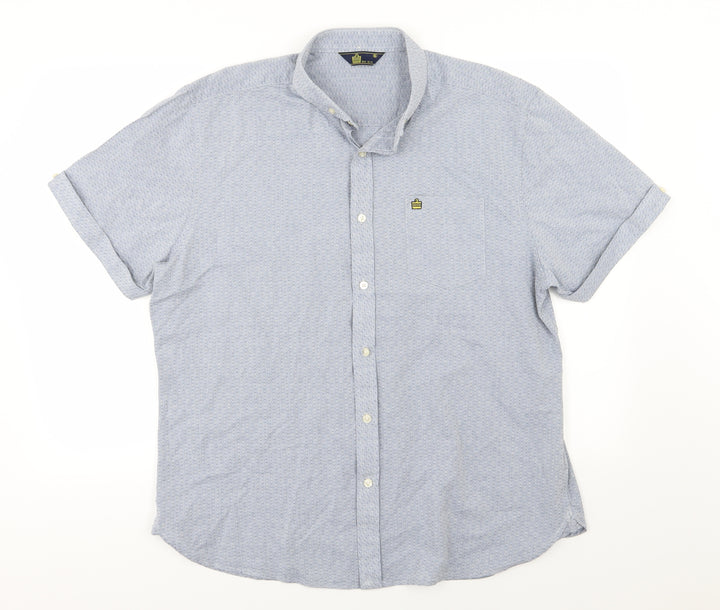Admiral Mens Blue Woven Button-Up Size XL