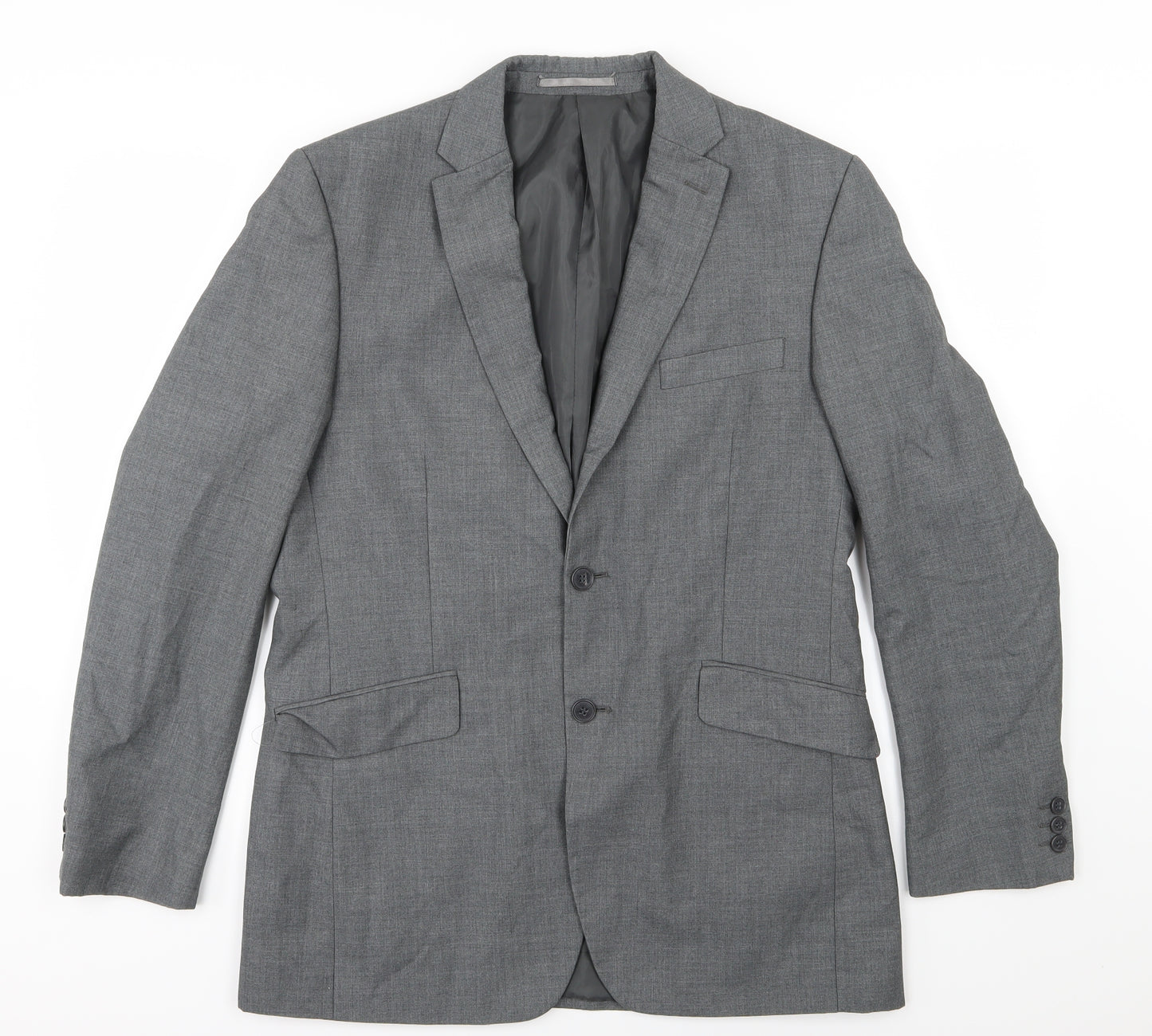 Occasions Mens Grey  Rayon Jacket Suit Jacket Size 42