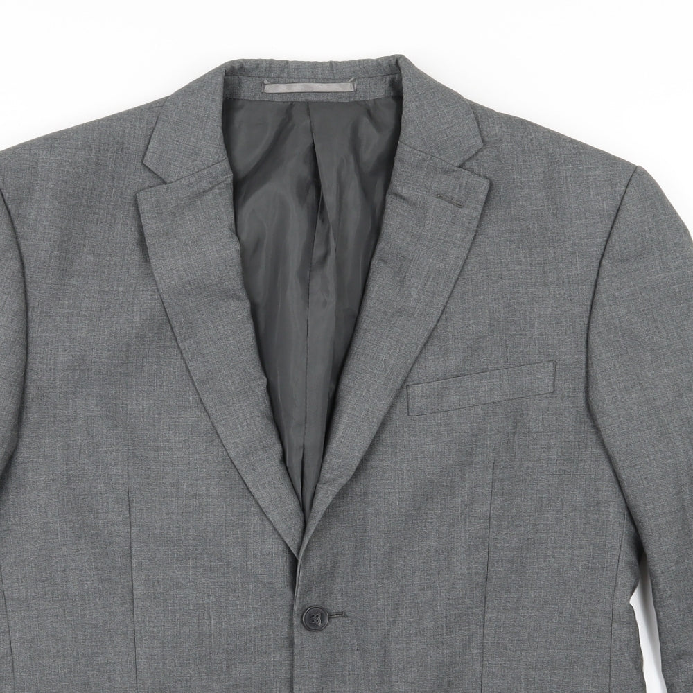 Occasions Mens Grey  Rayon Jacket Suit Jacket Size 42