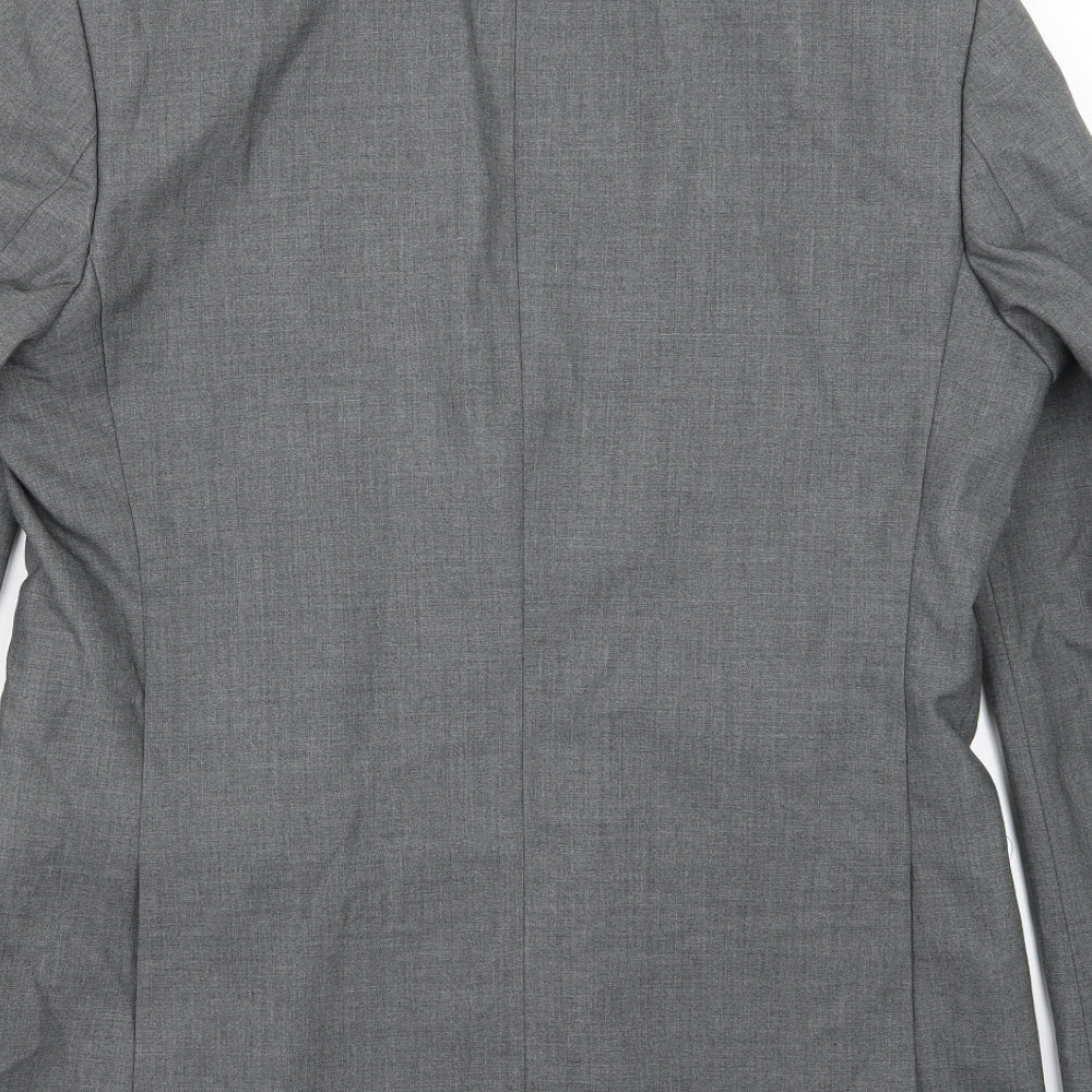 Occasions Mens Grey  Rayon Jacket Suit Jacket Size 42