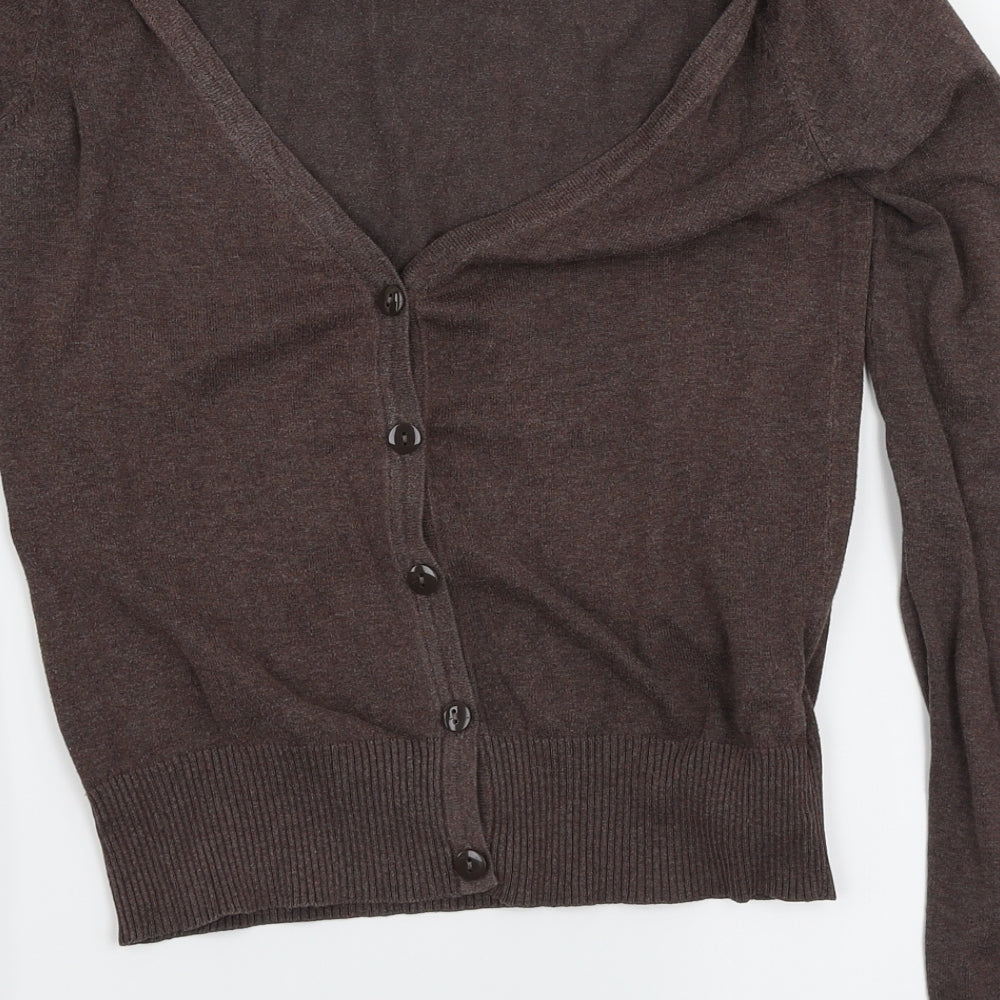 H&M Womens Brown   Cardigan Jumper Size 10