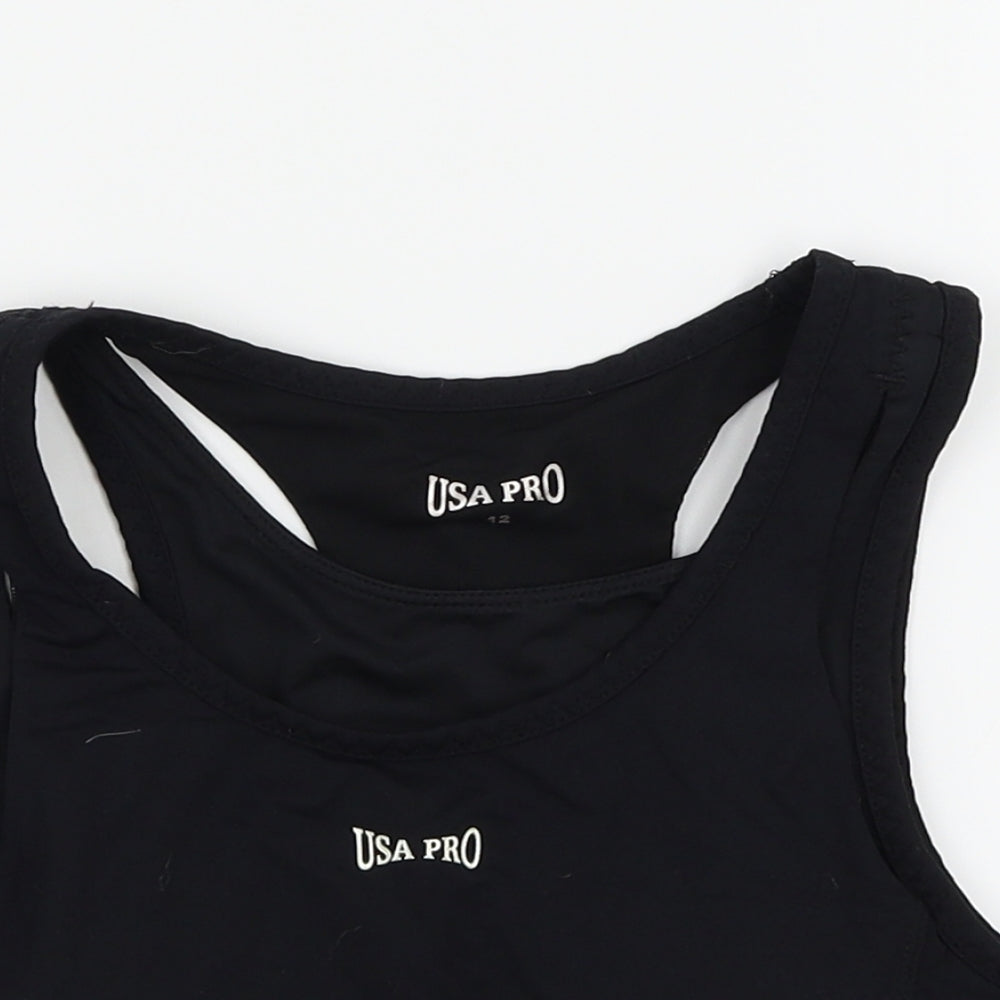 USA Pro Womens Black   Basic Tank Size 12