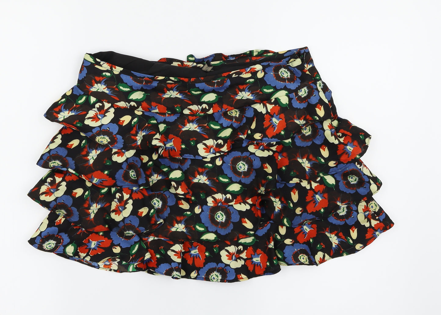 Topshop Womens Multicoloured Floral  Flare Skirt Size 10