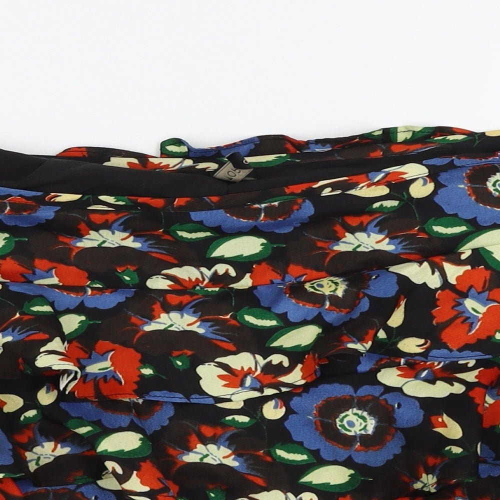 Topshop Womens Multicoloured Floral  Flare Skirt Size 10