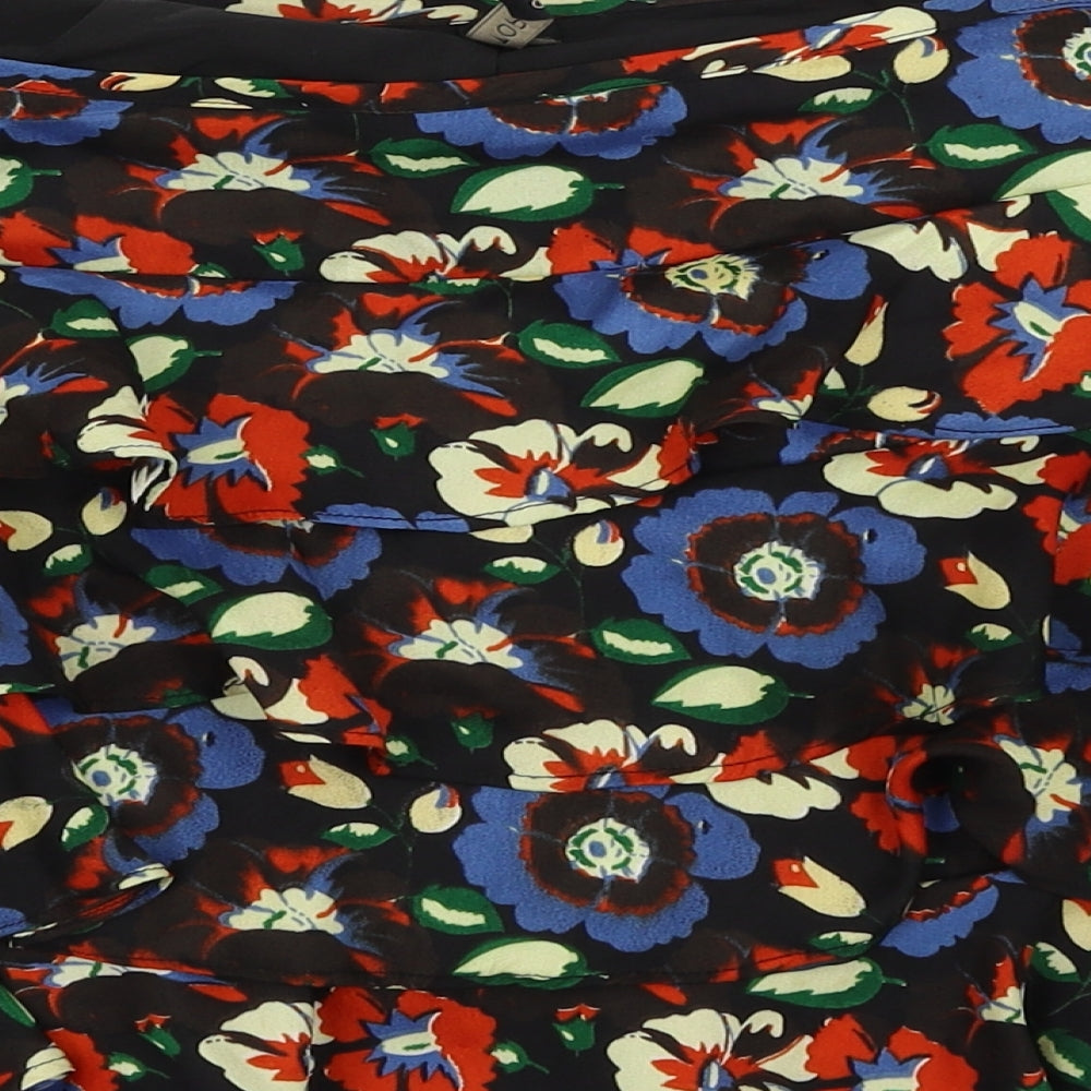 Topshop Womens Multicoloured Floral  Flare Skirt Size 10