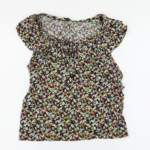 Topshop Womens Multicoloured Floral  Basic Blouse Size 10