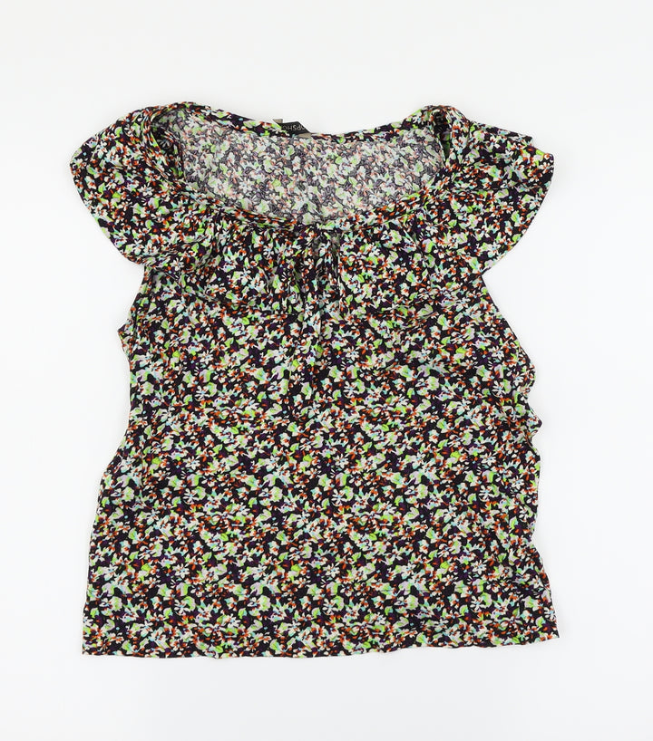 Topshop Womens Multicoloured Floral Basic Blouse Size 10