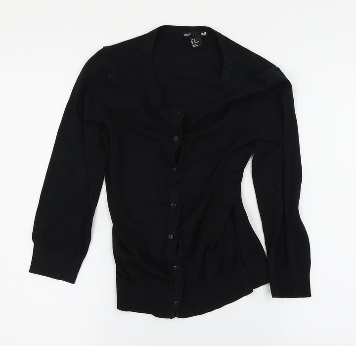 H&M Womens Black Cardigan Jumper Size 4