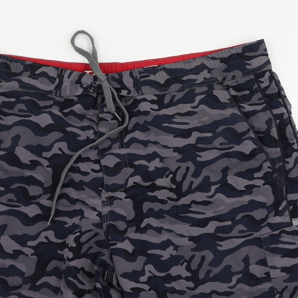 Topman Mens Grey Camouflage  Sweat Shorts Size L