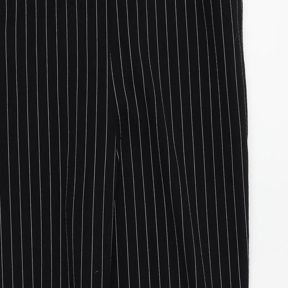 PRETTYLITTLETHING Womens Black Striped  Dress Pants Trousers Size 10