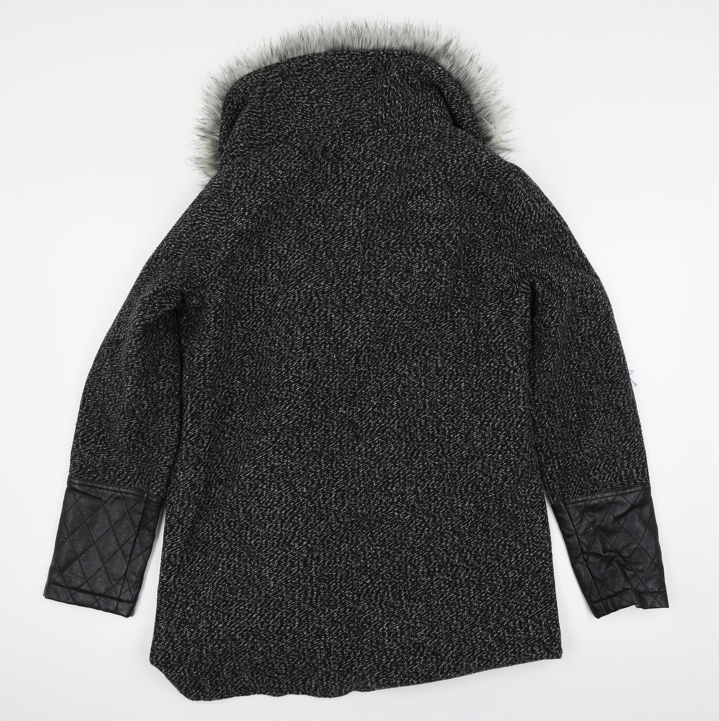 New Look  Womens Grey Herringbone  Overcoat Coat Size 12