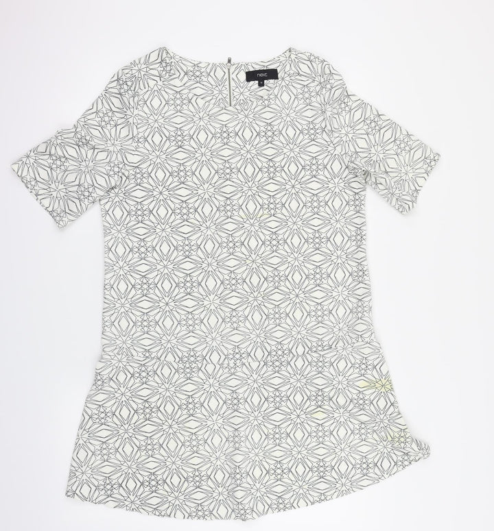 NEXT Womens White Argyle/Diamond A-Line Size 12