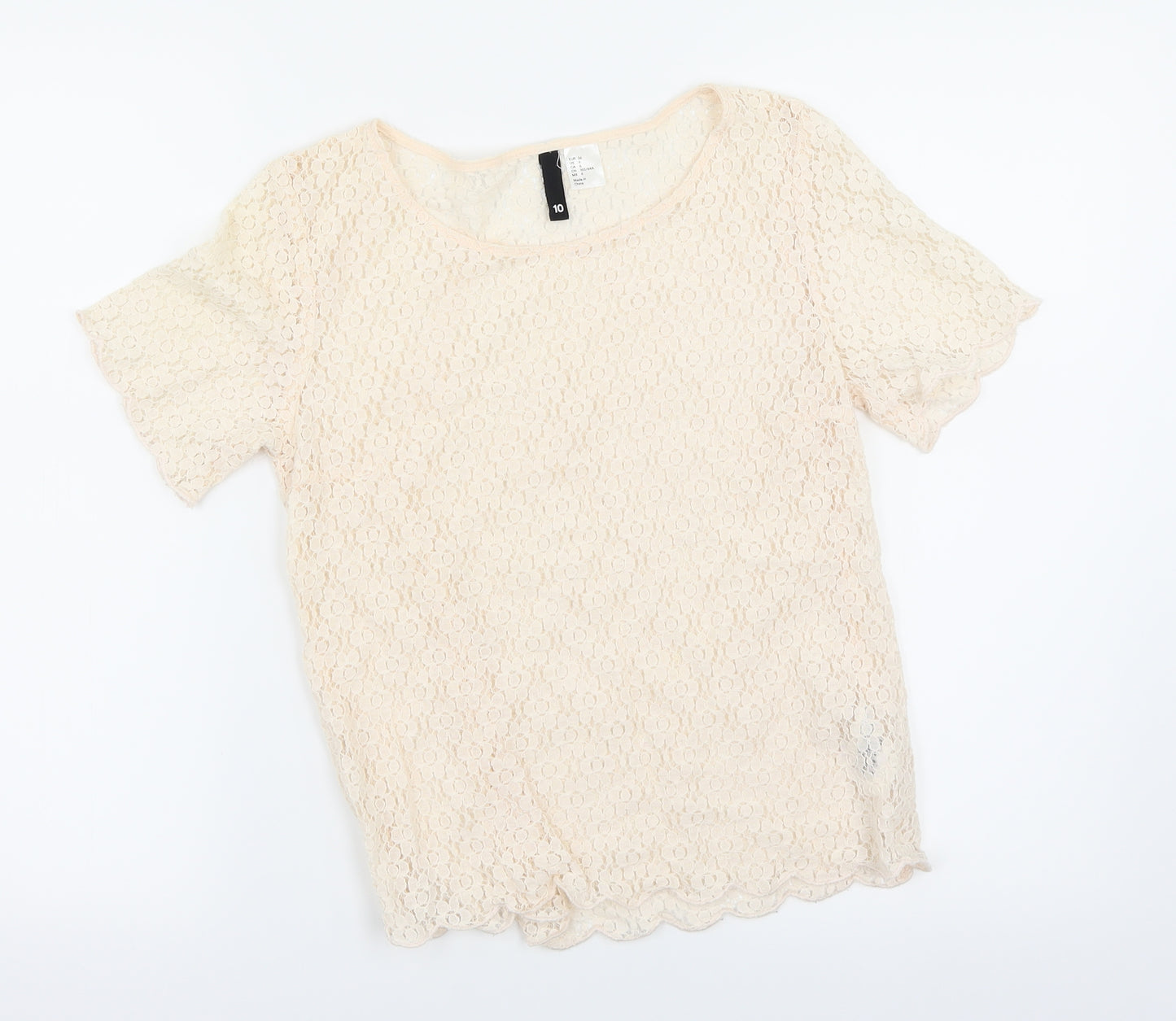 H&M Womens Pink Floral  Basic Blouse Size 10