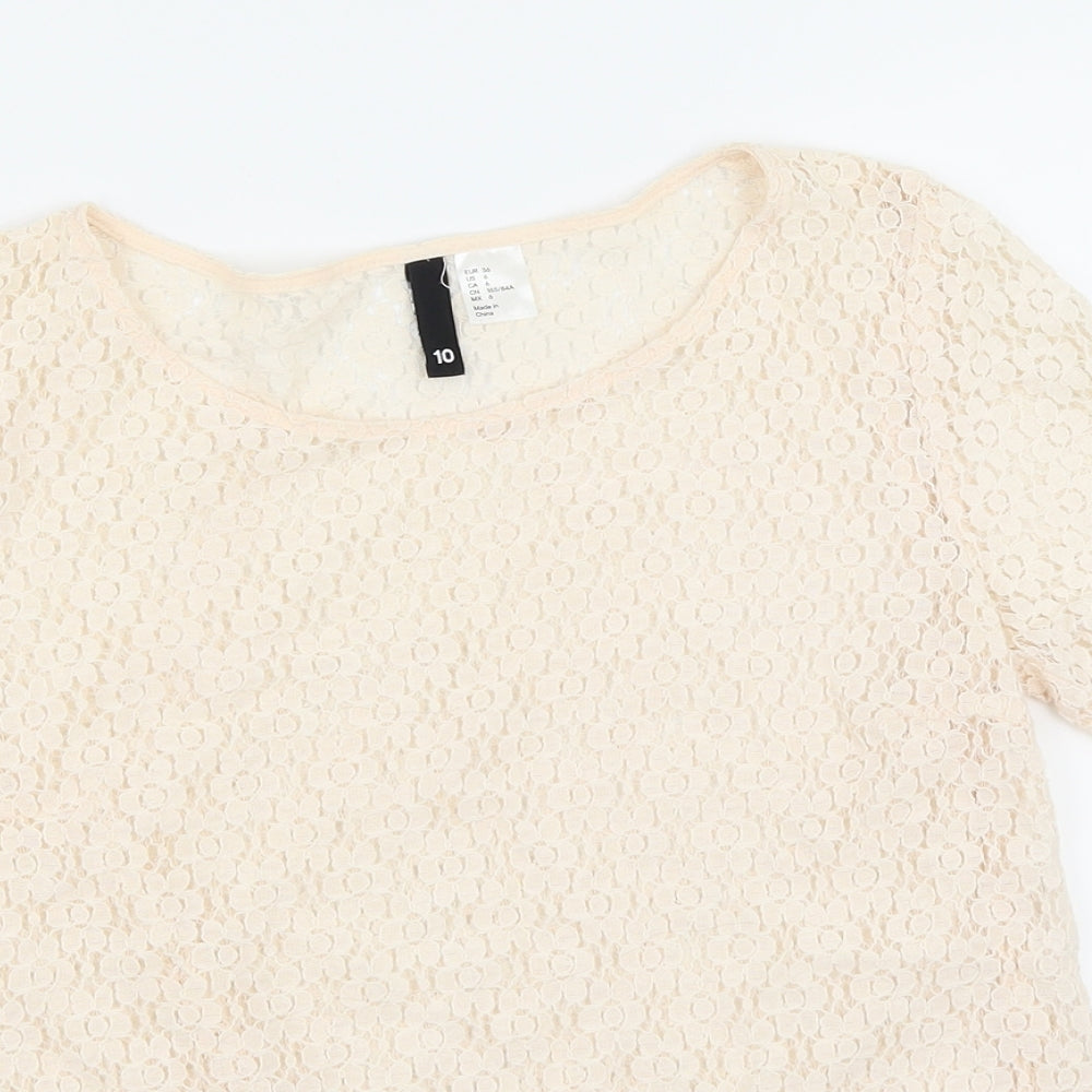 H&M Womens Pink Floral  Basic Blouse Size 10