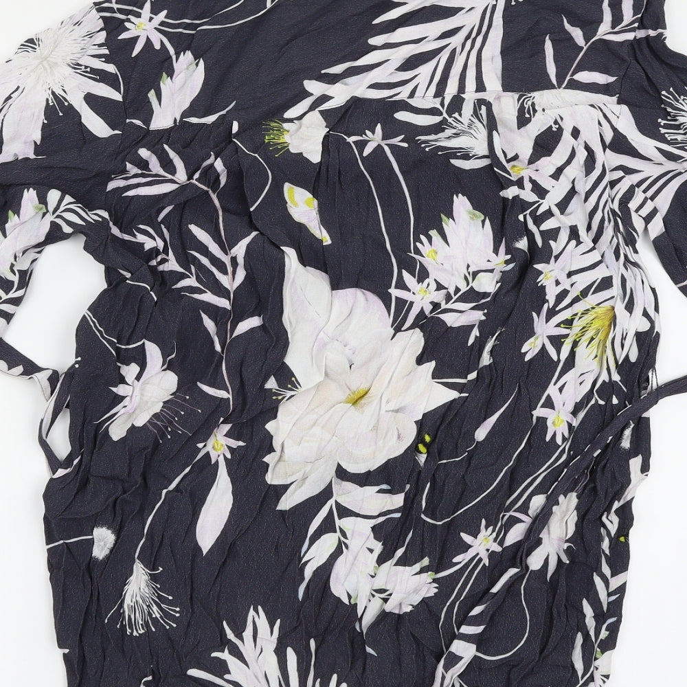 H&M Womens Multicoloured Floral  Basic Button-Up Size 6