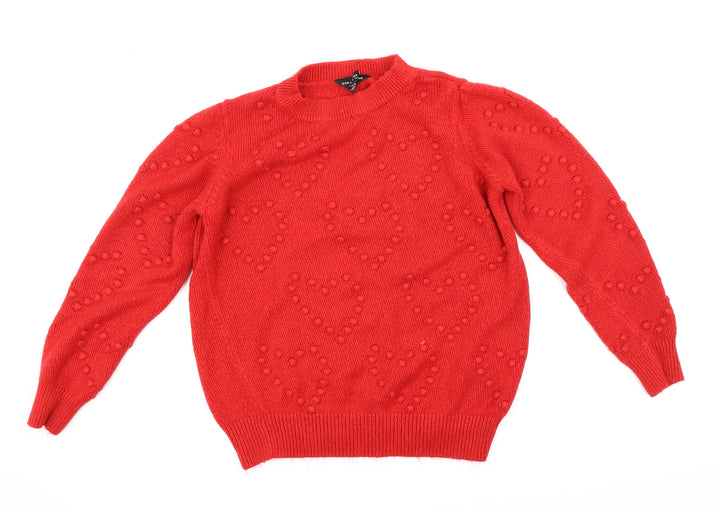 Dorothy Perkins Womens Red Polka Dot Pullover Jumper Size 12