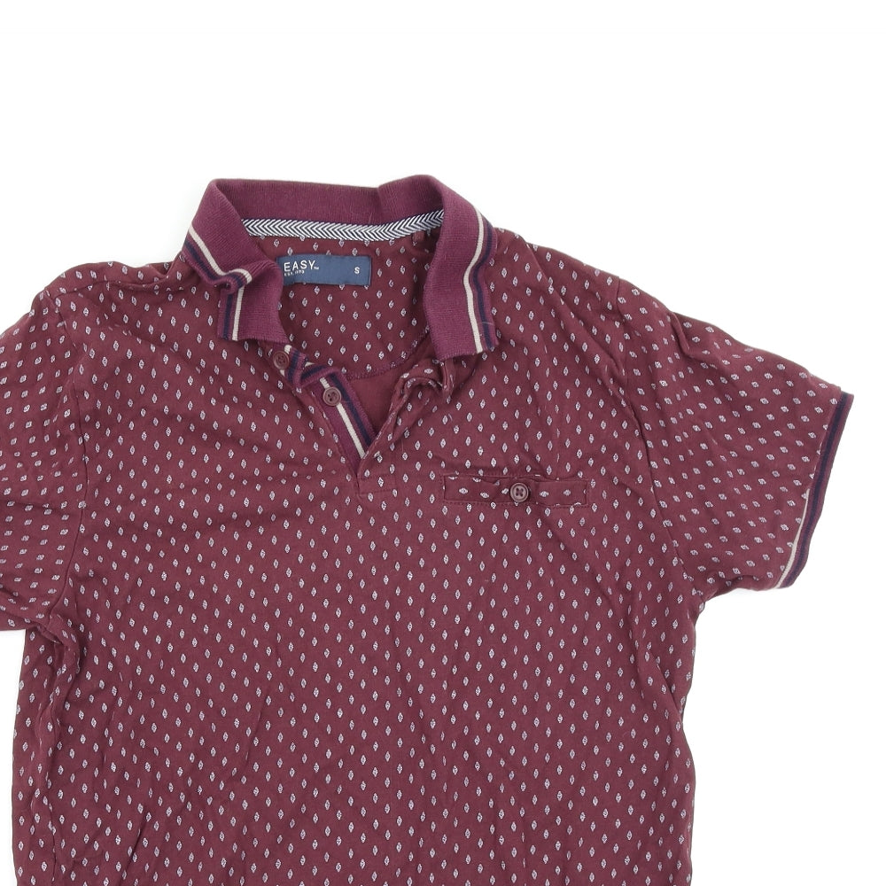 Easy Mens Purple Argyle/Diamond   Polo Size S