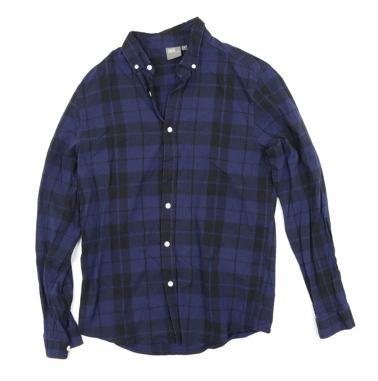 ASOS Mens Blue Check   Button-Up Size M