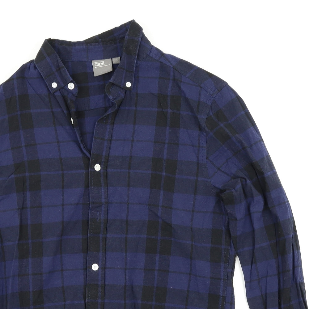 ASOS Mens Blue Check   Button-Up Size M