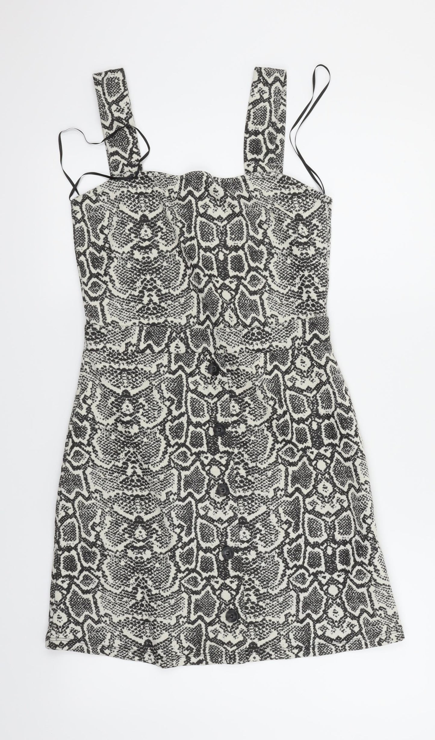 F&F Womens Multicoloured Animal Print  Pinafore/Dungaree Dress  Size 8