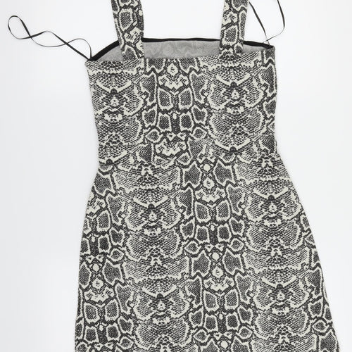 F&F Womens Multicoloured Animal Print  Pinafore/Dungaree Dress  Size 8