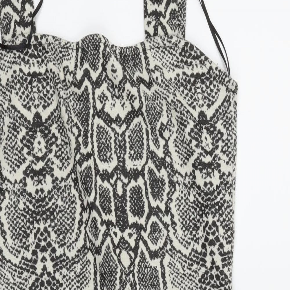 F&F Womens Multicoloured Animal Print  Pinafore/Dungaree Dress  Size 8