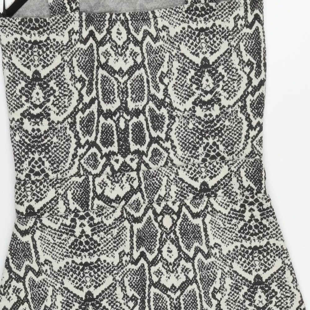 F&F Womens Multicoloured Animal Print  Pinafore/Dungaree Dress  Size 8